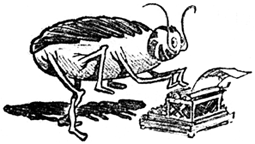Cockroach at typewriter