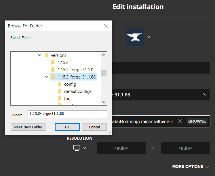 Minecraft folder structure