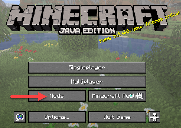 Minecraft mods button